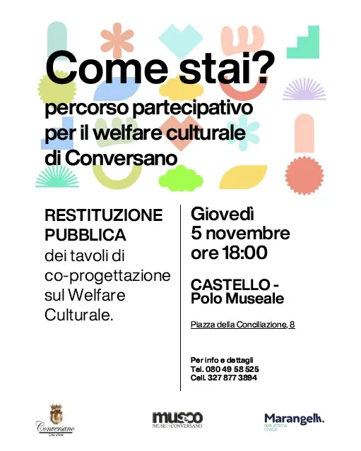 Come stai Percorso partecipativo per il welfare culturale di Conversano